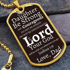 Collana con targhetta per cani per figlia: regalo cristiano da parte del papà