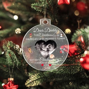 Useful Gifts Presents For Mom And Dad On Christmas Custom Photo Baby Bump Acrylic Ornament To Daddy, Mommy - Christmas Gi Presents For Mom And Dad On Christmas Vacation