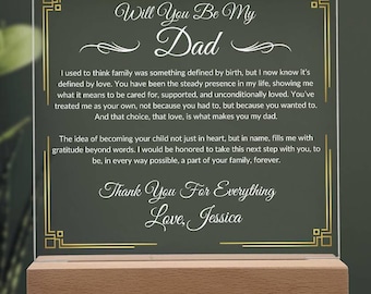 Adoption Proposal Plaque, Personalized Gift for Step Dad, Adoptive Father Keepsake, Will You Adopt Me Gift, Unique Memory Present 4