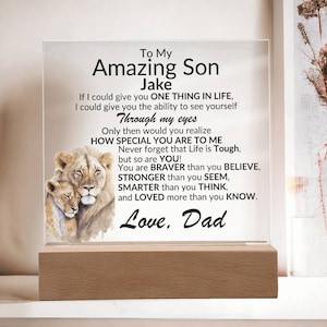 To My Amazing Son Acrylic Plaque Gift from Dad or Mom, Valentine&#39;s Day Gift for Son from Father or Mother, Son Birthday, Graduation Gift