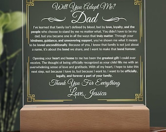 Adoption Proposal Plaque, Personalized Gift for Step Dad, Adoptive Father Keepsake, Will You Adopt Me Gift, Unique Memory Present