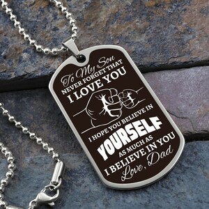 To My Son Necklace From Dad | To my son graduation gift from Father, Sentimental dog tag necklace birthday gift, gift for son on wedding day