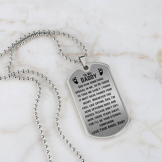 Personalized Miscarriage Keepsake for Dad Dog Tag, Miscarriage