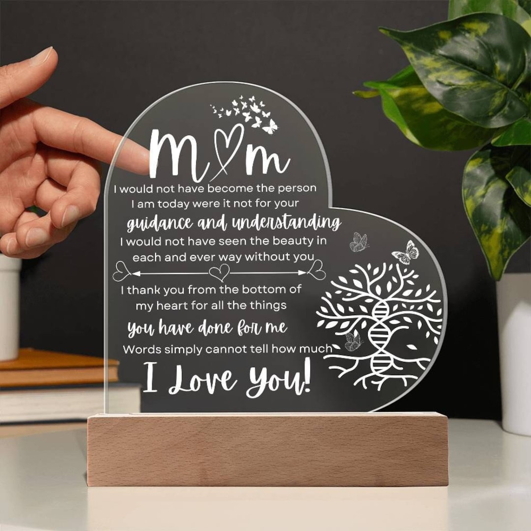 Personalized To My Mom Wooden And Acrylic Plaque -  Gift For Mom From Daughter - I Love You