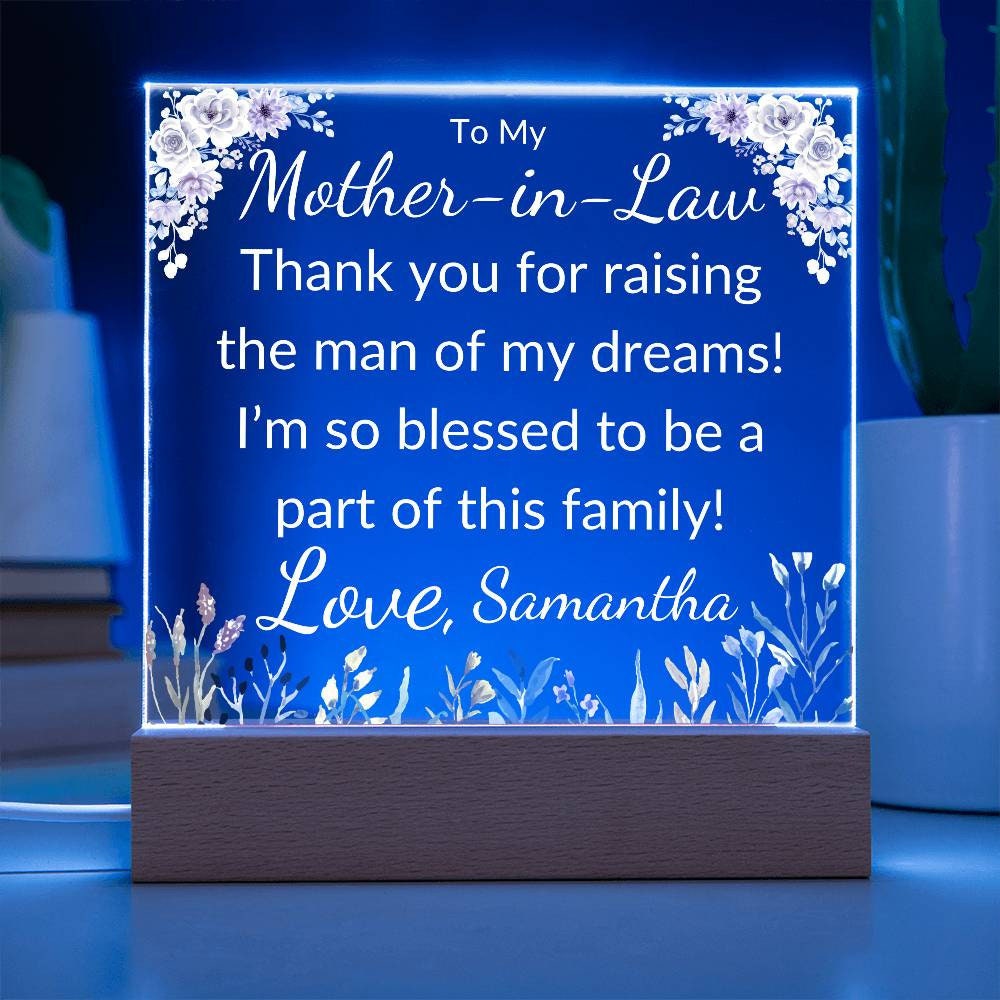Personalized Mother-in-Law Acrylic Plaque, House Decor