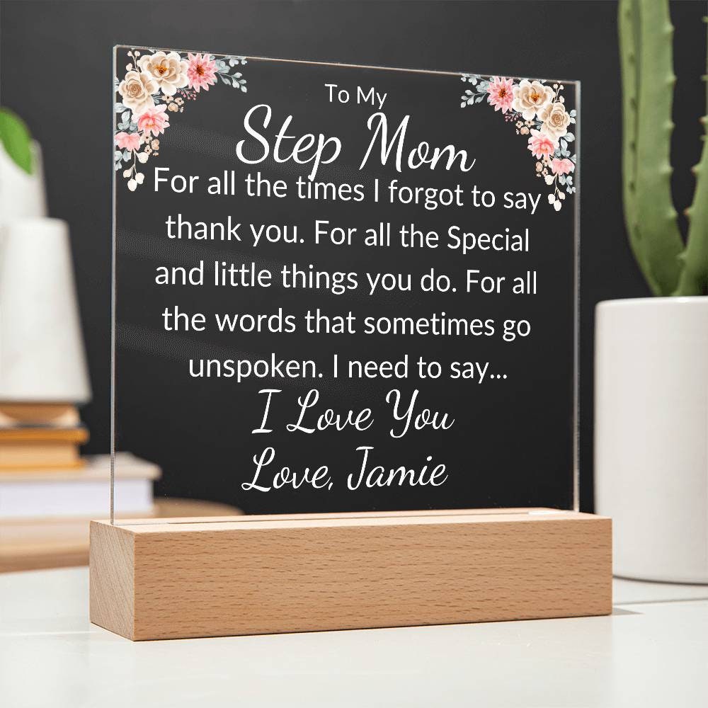 Custom Step Mom Acrylic Plaque, Mother's Day Gift