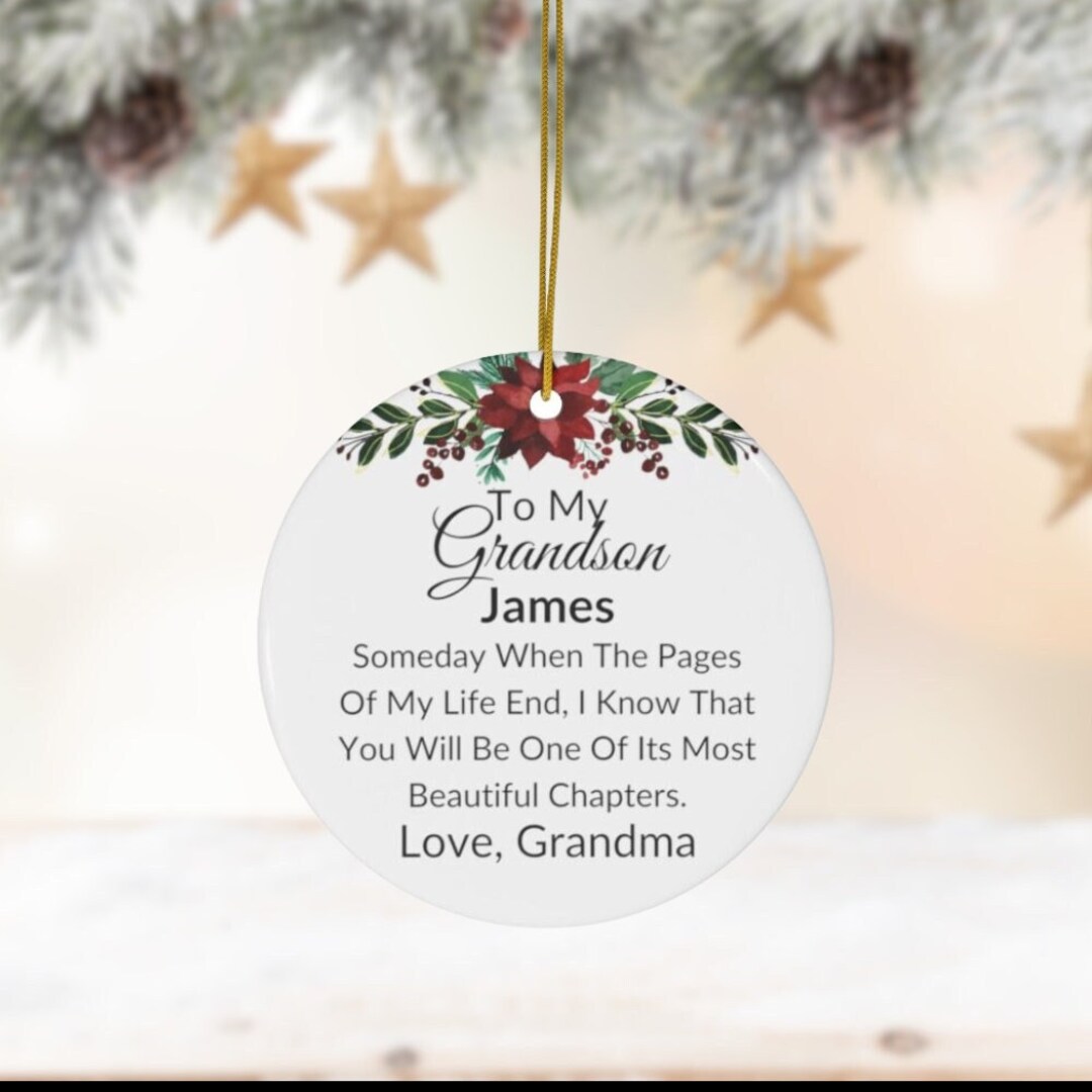 Personalized grandson christmas ornament