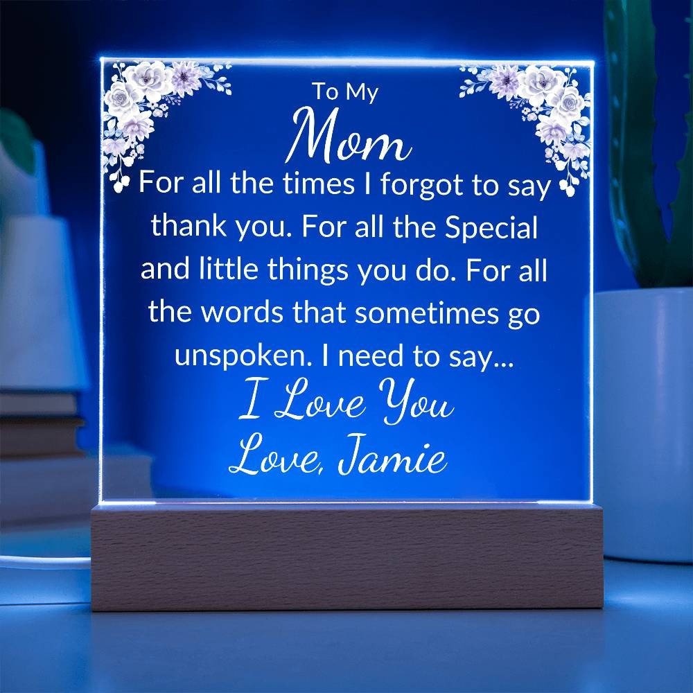 Personalized Mom Acrylic Plaque, Mother's Day Gift