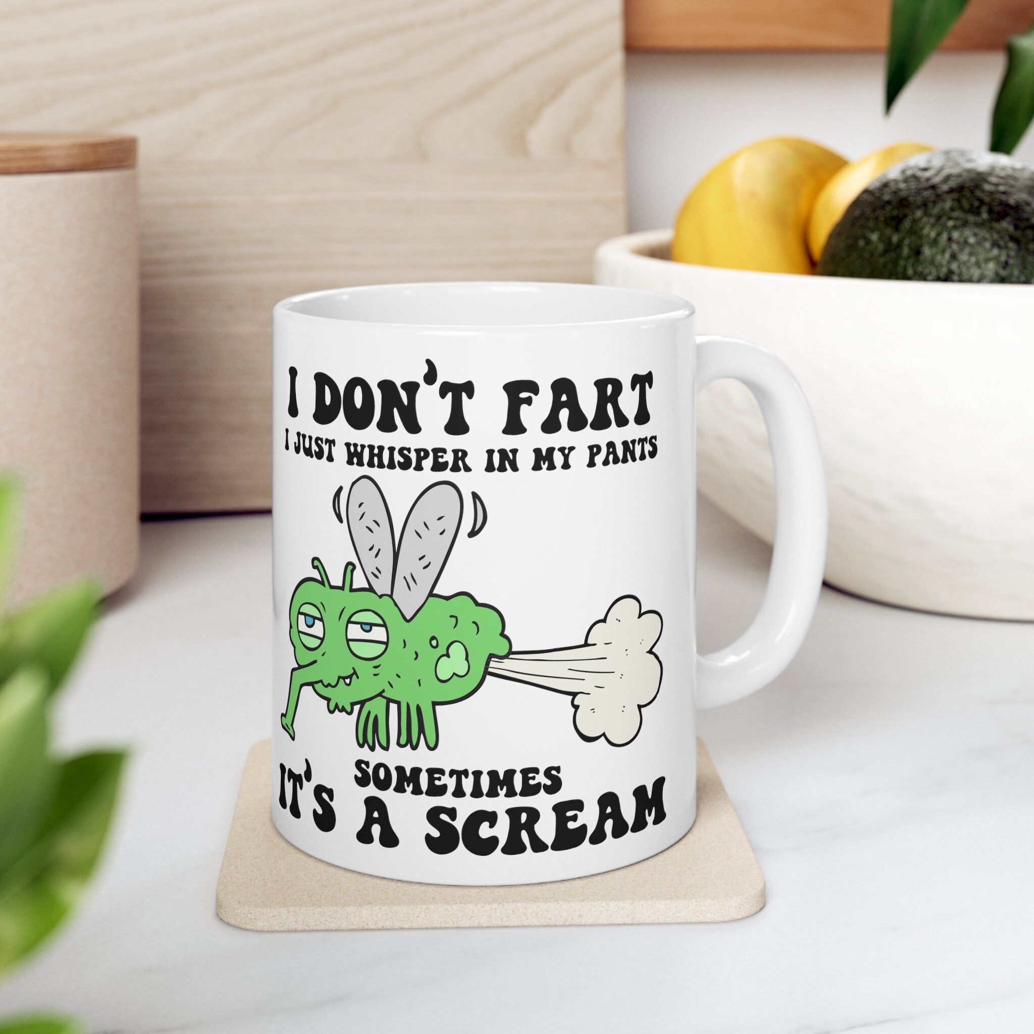 Hilarious Farting Ugly Bug Mug Funny Ceramic Coffee Cup, Unique Gag ...