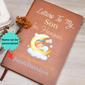 Diario de cuero Portada personalizada / Carta a mi diario de hijo, regalo de aborto espontáneo para la madre, regalo conmemorativo de la pérdida de un hijo, pérdida de un ser querido