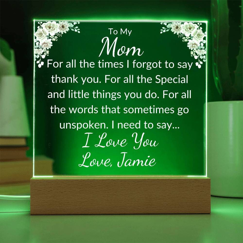 Personalized Mom Acrylic Plaque, Mother's Day Gift