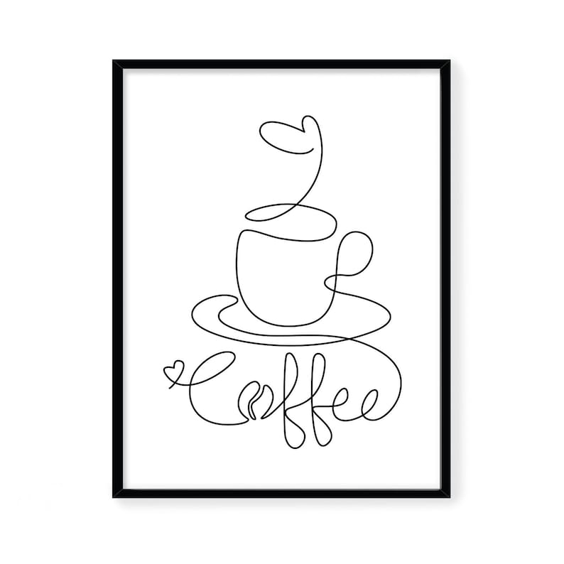 Coffee One Line Art SVG Coffee Art SVG Coffee Cup Line Art Etsy Hong Kong