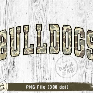 Bulldogs Camo PNG: Sublimation Design (Instant Download)