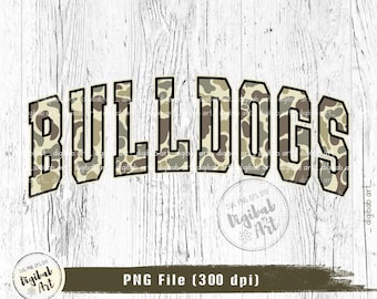 Bulldogs Camo PNG: Sublimation Design (Instant Download)