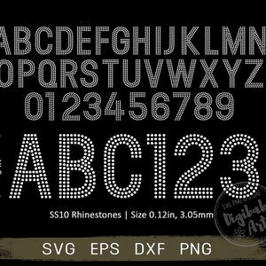 Rhinestone Template Alphabets & Numbers, Silhouette Cricut Svg, DXF EPS Instand Download, SS10 Rhinestones, Mama