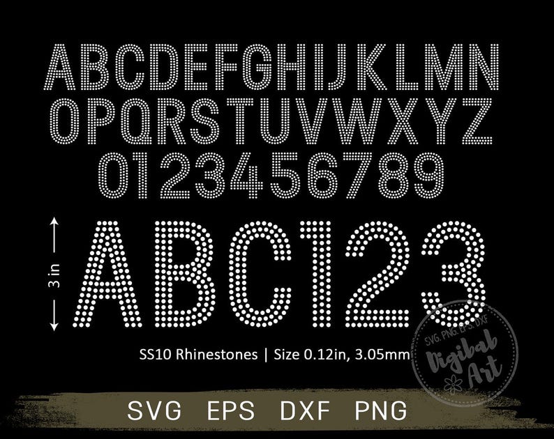 Rhinestone Template Alphabets & Numbers, Silhouette Cricut Svg, DXF EPS Instand Download, SS10 Rhinestones, Mama