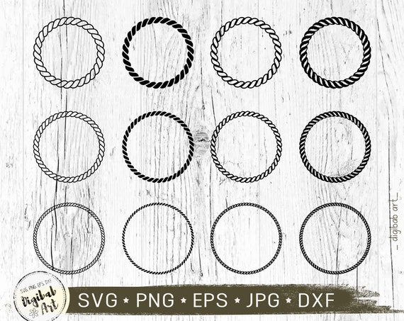 Rope Circle Frames SVG Bundle, Rope Border, Rope Wreath Svg, Nautical  Frame, Png Eps Dxf, Instand Digital Download, Vector Round Rope Frame 