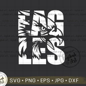 Eagles SVG, Eagles Silhouette, Digital download, Vector file, Eps Dxf, Png Sublimation, Eagles Mascot, Cut file