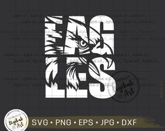 Eagles Mascot SVG, Eagles Silhouette Cut File (Digital Download)