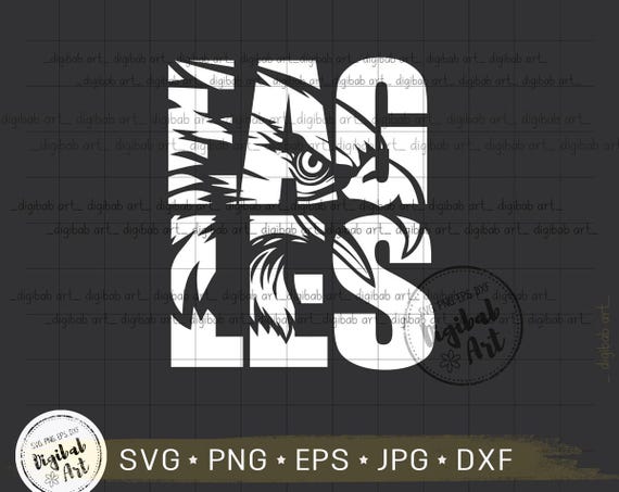Eagles Mascot SVG, Eagles Silhouette Cut File (Digital Download)