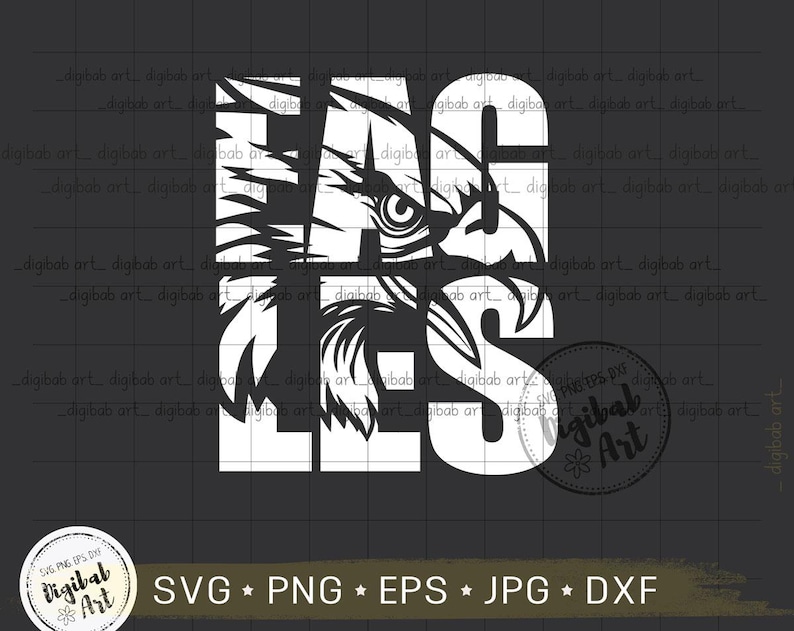 Eagles SVG, Eagles Silhouette, Digital download, Vector file, Eps Dxf, Png Sublimation, Eagles Mascot, Cut file