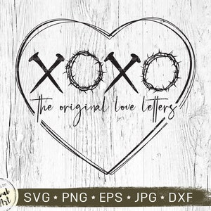 XOXO As cartas de amor originais svg png, XOXO coração svg, Download instantâneo, Silhueta, Cricut, png dxg eps, XOXO svg, sublimação png