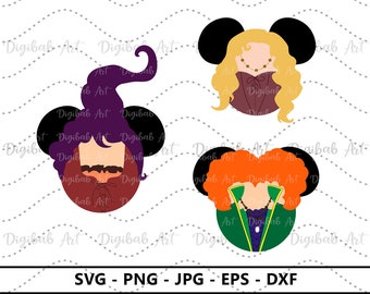 Mouse Shaped SVG, Sanderson, Silhouette, Ear Art, Digital Download, TShirt, eps dxf, sisters