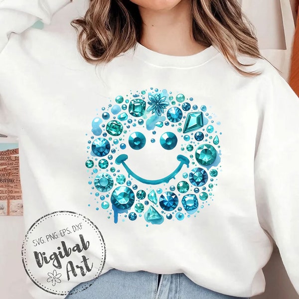 Turquoise Smiley Face PNG, Western, Cowboy, Png Sublimation file, digital download, Smiley png, Turquoise png