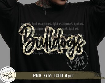 Bulldogs Camo PNG: Distressed Sublimation Design (Digital Download)