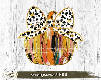 Pumpkin Coquette Bow PNG, Gold Glitter Fall Design (Digital Download)