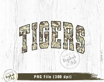 Tigers Camo PNG: Sublimation Design (Digital Download