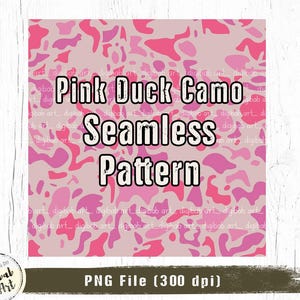 May include: A seamless pattern featuring a pink and white duck camo design. The pattern is perfect for crafting projects, scrapbooking, and digital design.