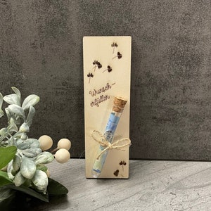 Wunscherfüller aus Holz mit Reagenzglas | Geldgeschenk für jeden Anlass | Geschenkverpackung