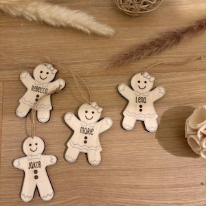 Lebkuchenmann/Lebkuchenfrau personalisiert | Geschenkanhänger Weihnachten | Pfefferkuchenmann/-frau mit Namen | Christbaumanhänger Lebkuchen