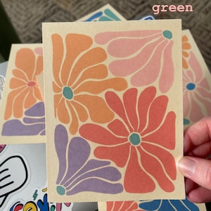Retro Funky Flower Post Cards 4.25"x5.5"