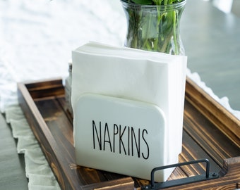 White Ceramic Napkin Holder - Etsy