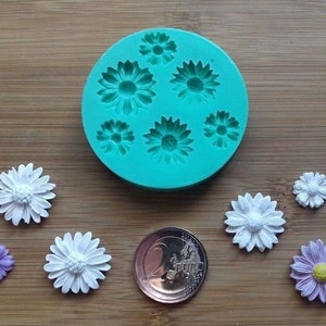 Molde de silicona con diseño de margarita, 6 piezas / Molde para manualidades, molde para jabón, molde para velas, decoración, piezas decorativas, bricolaje