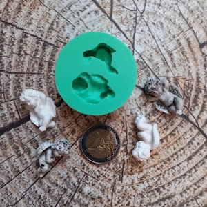 Silikonform Gießform 3D 2 kleine süsse Engel / Bastelform Dekoration Kartenherstellung Weihnachten DIY