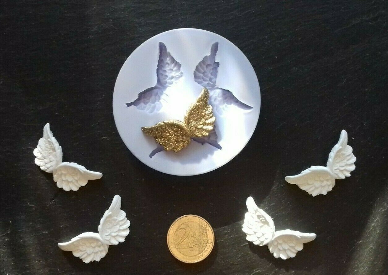 XMOLDNMS Engelsflügel Silikonform | Fondant & Schokolade | Backen & Basteln | 7,9x5,9 Cm
