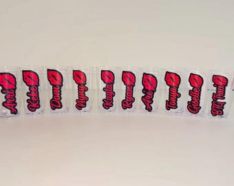 Set of custom shot glasses | Party Favors | Birthday Party Favors | Waterproof designs