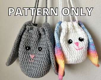 PATTERN ONLY: Crochet Bunny Bag - Two Sizes