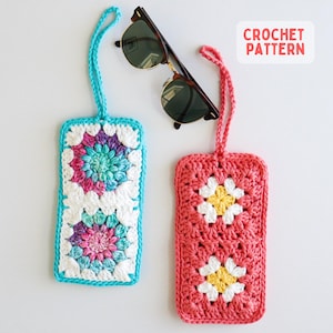 Crochet Granny Square Sunglasses Case Pattern: Traditional, Sunburst, and Phone Bag Patterns (PDF Pattern)