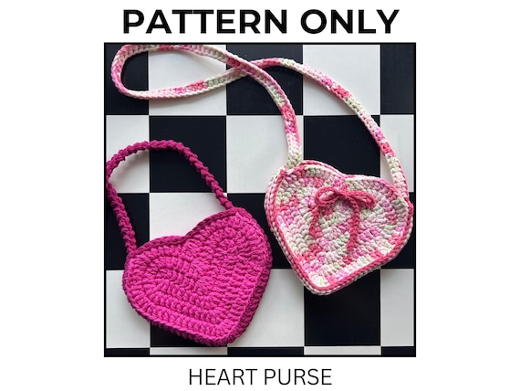 Heart Crochet Purse Pattern / Heart Bag