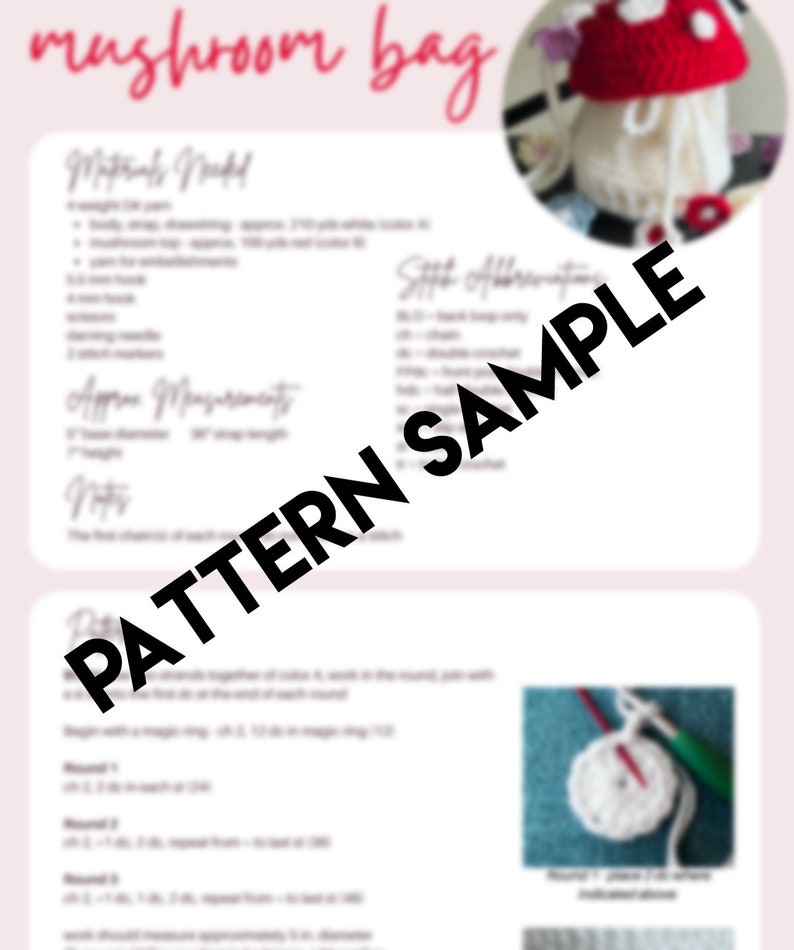 PATTERN ONLY: Crochet Mushroom Bag image 4