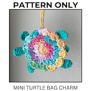 Mini Schildkröte Bag Häkelanleitung / kleine Beutel / Taschenanhänger / Autoanhänger / Taschenanhänger