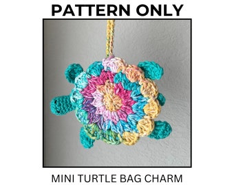 Mini Turtle Bag Crochet Pattern / Small Pouch / Bag Charm / Car Hanging