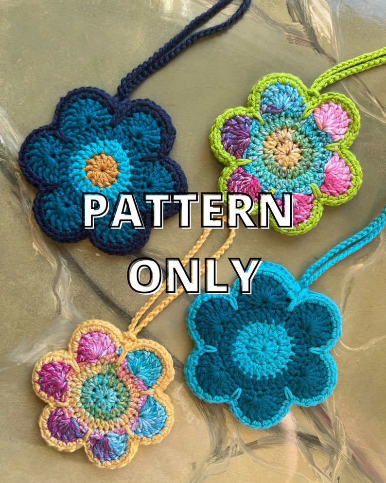 PATTERN ONLY: Crochet Flower Bag / Small Pouch / Coaster image 1