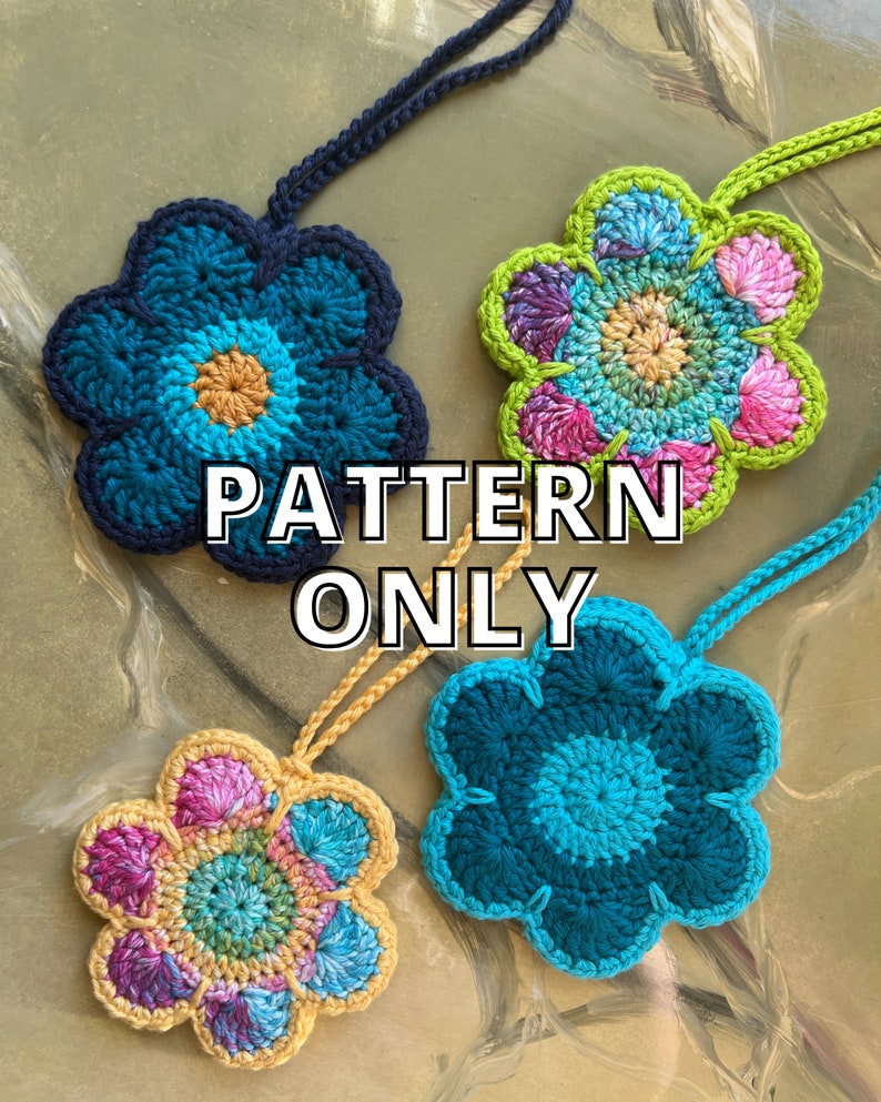 PATTERN ONLY: Crochet Flower Bag / Small Pouch / Coaster image 1