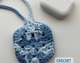 Granny Square AirPods Case Crochet Pattern / Bag Charm / Earbuds Case
