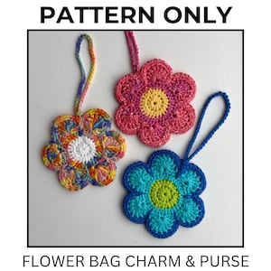 Flower Bag Crochet Pattern / 3-in-1 /Small Pouch / Coaster / Purse